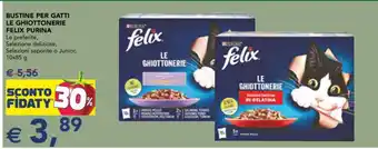 Esselunga BUSTINE PER GATTI LE GHIOTTONERIE FELIX PURINA offerta