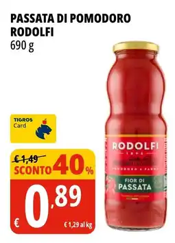 Tigros Passata di pomodoro RODOLFI offerta