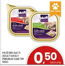 Eurospar PATÈ PER GATTI ADULTI MOLLY PREMIUM VARI TIPI offerta