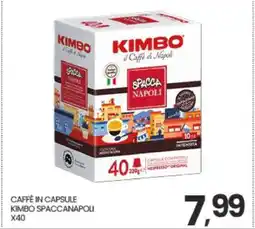 Eurospar CAFFÈ IN CAPSULE KIMBO SPACCANAPOLI X40 offerta