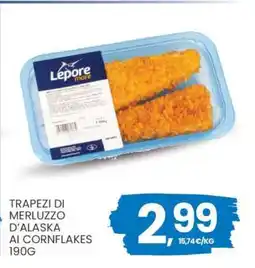 Eurospar TRAPEZI DI MERLUZZO D’ALASKA AI CORNFLAKES 190G offerta