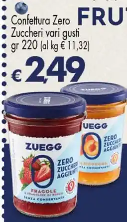 Eurospar Confettura Zero Zuccheri vari gusti offerta