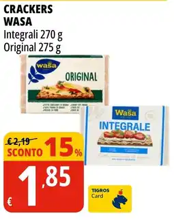 Tigros Crackers WASA offerta