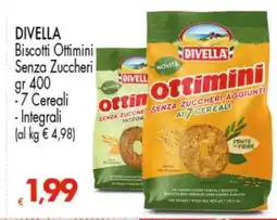 Eurospar DIVELLA Biscotti Ottimini Senza Zuccheri offerta