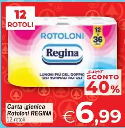 Eurospar Carta Igienica Rotoloni Regina offerta