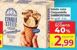 Eurospar Gelato cono Cinquestelle SAMMONTANA offerta