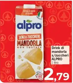 Eurospar Drink di mandorla s/zuccheri ALPRO offerta