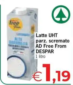 Eurospar Latte UHT parz. scremato AD Free From DESPAR offerta