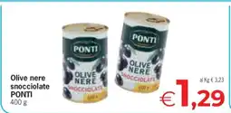 Eurospar Olive nere snocciolate PONTI offerta