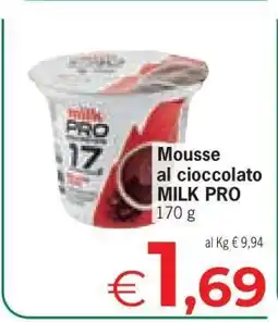 Eurospar Mousse al cioccolato MILK PRO offerta