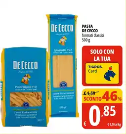 Tigros Pasta DE CECCO offerta