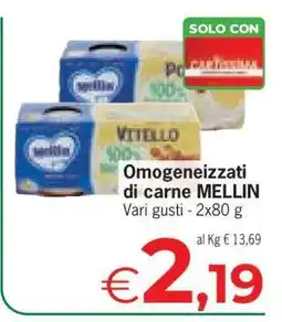 Eurospar OMOGENEIZZATI DI CARNE MELLIN offerta