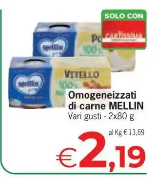 Eurospar OMOGENEIZZATI DI CARNE MELLIN offerta