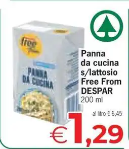Eurospar Panna da cucina s/lattosio Free From DESPAR offerta