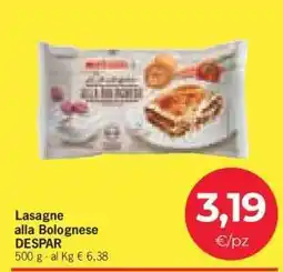 Eurospar Lasagne alla Bolognese offerta