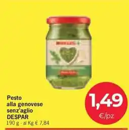 Eurospar Pesto alla genovese senz'aglio offerta