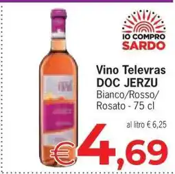 Eurospar Vino Televras DOC JERZU offerta