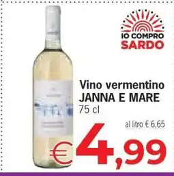 Eurospar Vino vermentino JANNA E MARE offerta