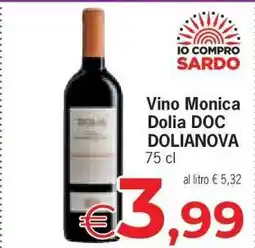 Eurospar Vino Monica Dolia DOC DOLIANOVA offerta