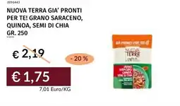 Prezzemolo e Vitale Nuova terra gia' pronti per te! grano saraceno, quinoa, semi di chia offerta