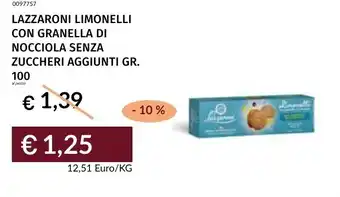 Prezzemolo e Vitale Lazzaroni limonelli con granella di nocciola senza zuccheri aggiunti offerta