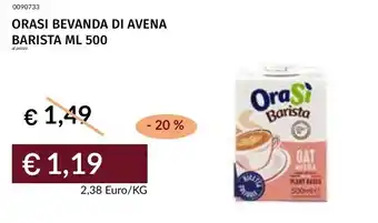 Prezzemolo e Vitale Orasi bevanda di avena barista offerta