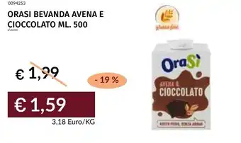 Prezzemolo e Vitale Orasi bevanda avena e cioccolato offerta