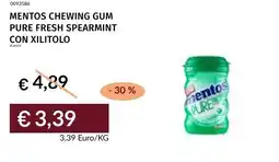 Prezzemolo e Vitale Mentos chewing gum pure fresh spearmint con xilitolo offerta