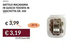 Prezzemolo e Vitale Dattilo macadamia in guscio tostata in vaschetta offerta