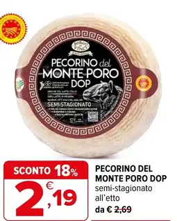 Iperal Pecorino del monte poro dop offerta