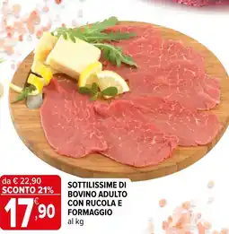 Iperal Sottilissime di bovino adulto con rucola e formaggio offerta