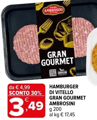 Iperal Hamburger di vitello gran gourmet AMBROSINI offerta
