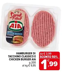 Iperal Hamburger di tacchino classico e chicken burger AIA offerta