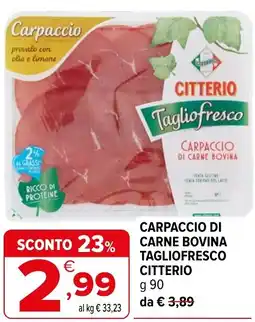 Iperal Carpaccio di carne bovina tagliofresco CITTERIO offerta