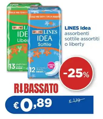 LINES Idea assorbenti sottile o liberty