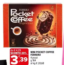Iperal Mini pocket coffee FERRERO offerta