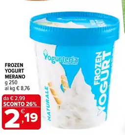Iperal Yogurteria frozen yogurt merano offerta
