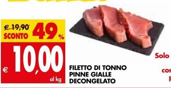 Tigros Filetto Di Tonno Pinne Gialle Decongelato offerta