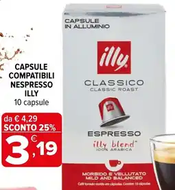 Iperal Capsule compatibili nespresso ILLY offerta