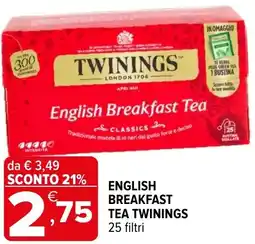 Iperal English breakfast tea TWININGS offerta