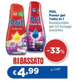 Acqua & Sapone PRIL Power gel Tutto in 1 lavastoviglie gel offerta