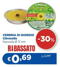 Acqua & Sapone CERERIA DI GIORGIO Citronella fiaccola Ø 11 cm offerta