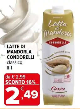 Iperal Latte di mandorla CONDORELLI offerta