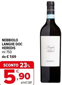 Iperal Nebbiolo langhe DOC HEREDIS offerta