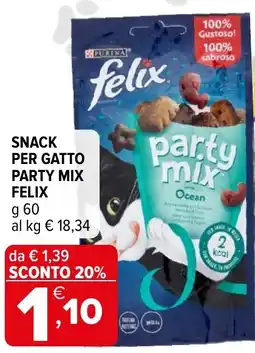 Iperal Snack per gatto party mix FELIX offerta