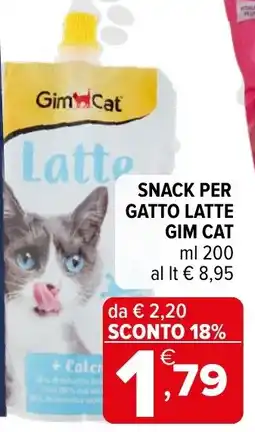 Iperal Snack per gatto latte GIM CAT offerta