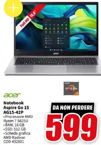 Acer Notebook Aspire Go 15 AG15-42P