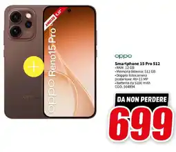 MediaWorld oppo Smartphone 15 Pro 512 offerta