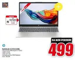 MediaWorld hp Notebook 15-FC0110NL offerta