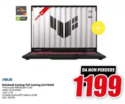 MediaWorld ASUS Notebook Gaming TUF Gaming A16 FA608 offerta